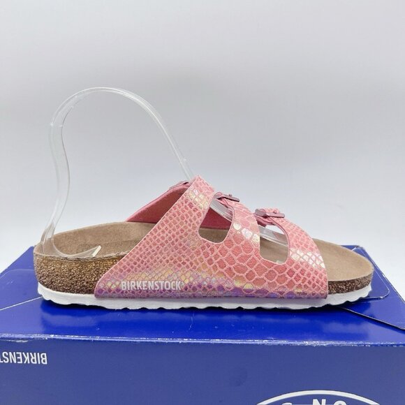 Birkenstock Florida Sandals Vegan Shiny Snake Rose Birko- Flor EU 36 US 5- 5.5 - Picture 8 of 11